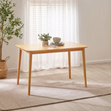 George Oliver Drea Oak Solid Wood Dining Table - Traditional Rustic Farmhouse Kitchen Style ...